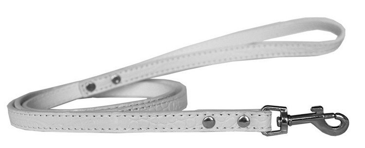 Plain Croc Leash White 1/2'' wide x 6' long